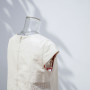 Popular Women White Cut Sleeved Leather Dress| Fashion Design Leater Jacket Manufactrurer