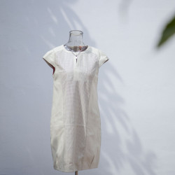 Popular Women White Cut Sleeved Leather Dress| Fashion Design Leater Jacket Manufactrurer