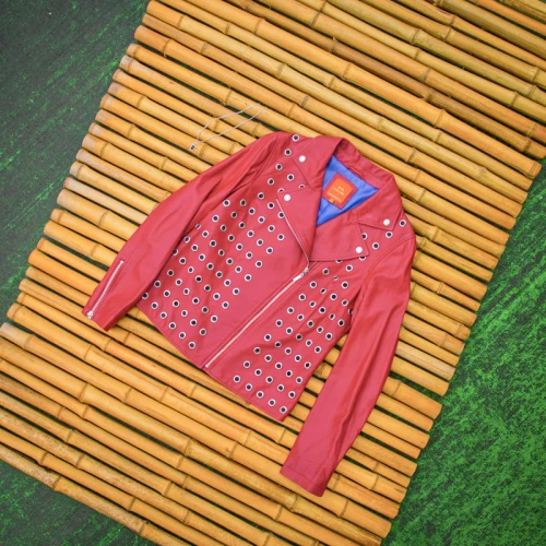 Chaqueta motera de cuero para mujer corta a la moda|Fabricante de chaqueta de cuero de alta calidad