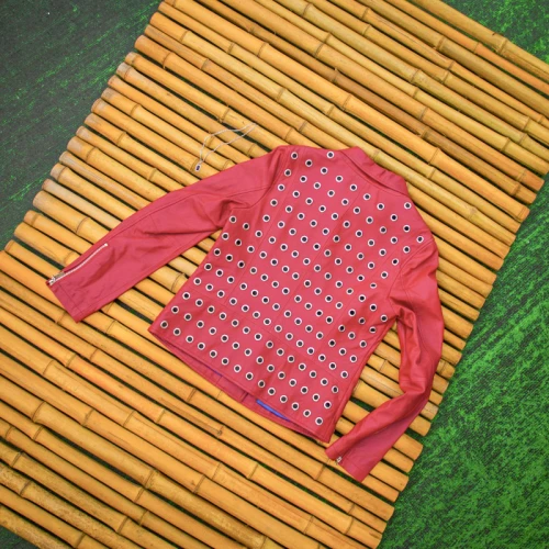 Chaqueta motera de cuero para mujer corta a la moda|Fabricante de chaqueta de cuero de alta calidad