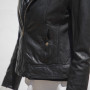 Chaqueta de cuero genuino para mujer personalizada con capucha Casual|Abrigo de cuero real negro para mujer