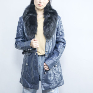 Gabardina de cuero personalizada|Nueva chaqueta de cuero de piel de oveja de moda