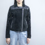 Top Selling Black Women's Leather Suede Jacket| High Quality Biker Jacket Manufacturer
