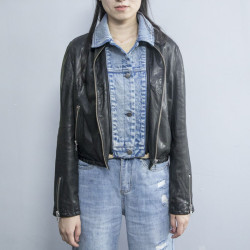 Fashional Short Women's Leather Biker Jacket|High Quality Leather Jacket Manufacturer