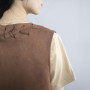 Chaleco de cuero de gamuza marrón popular para mujer con borla|Fabricante de chaqueta de cuero de diseño a la moda