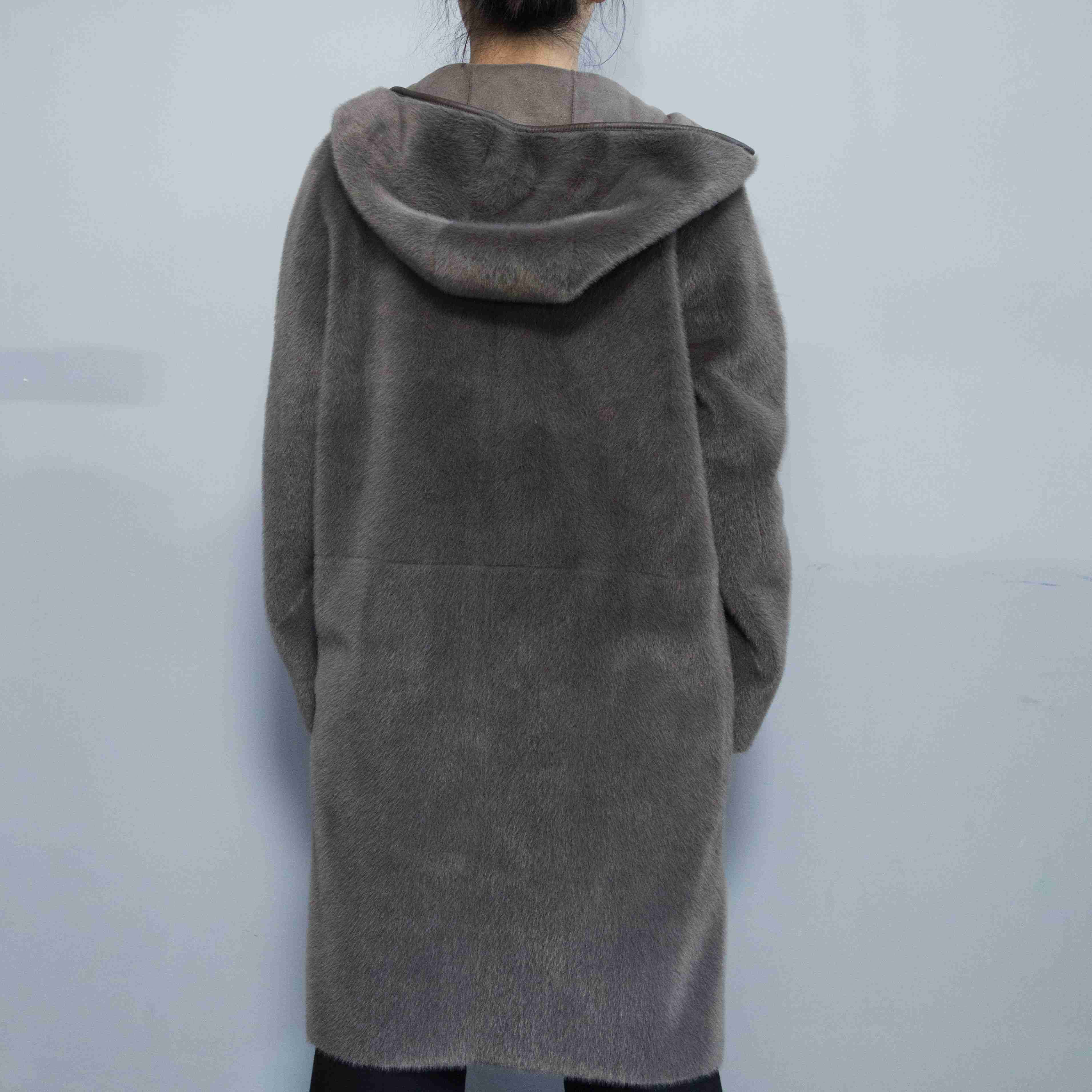 abrigo de mezcla de lana para mujer