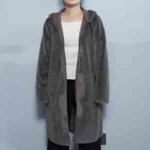 Cappotto lungo con cappuccio in pelliccia sintetica da donna di vendita calda| Produttore di giacche in pelliccia sintetica di alta qualità