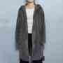 Abrigo largo con capucha de piel sintética para mujer vendedora caliente | Fabricante de chaqueta de piel sintética de diseño de alta calidad