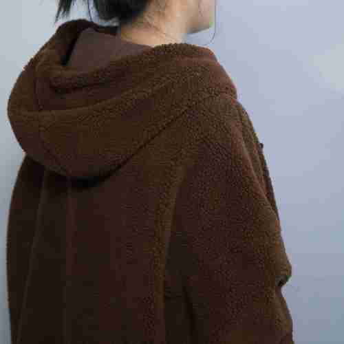Fashional Women Brown Faux Fur Hooded Jacket|High Quality Design Women Faux Fur Jacket Manufacturer