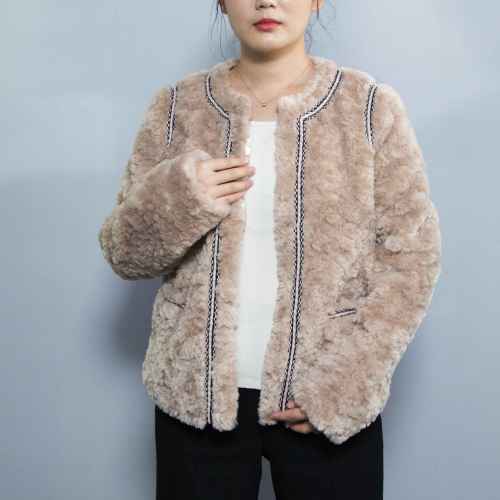 Hot Selling Women Brown Faux Fur Jacket| Customized Design Women Faux Fur Jacket Manufacturer