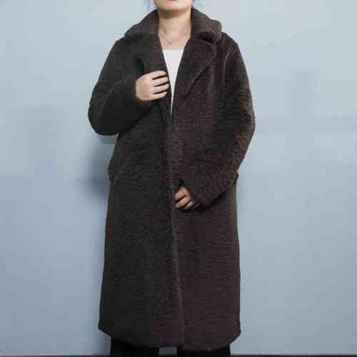 Abrigo largo de piel sintética para mujeres populares | Fabricante personalizado de chaqueta de piel sintética para mujer
