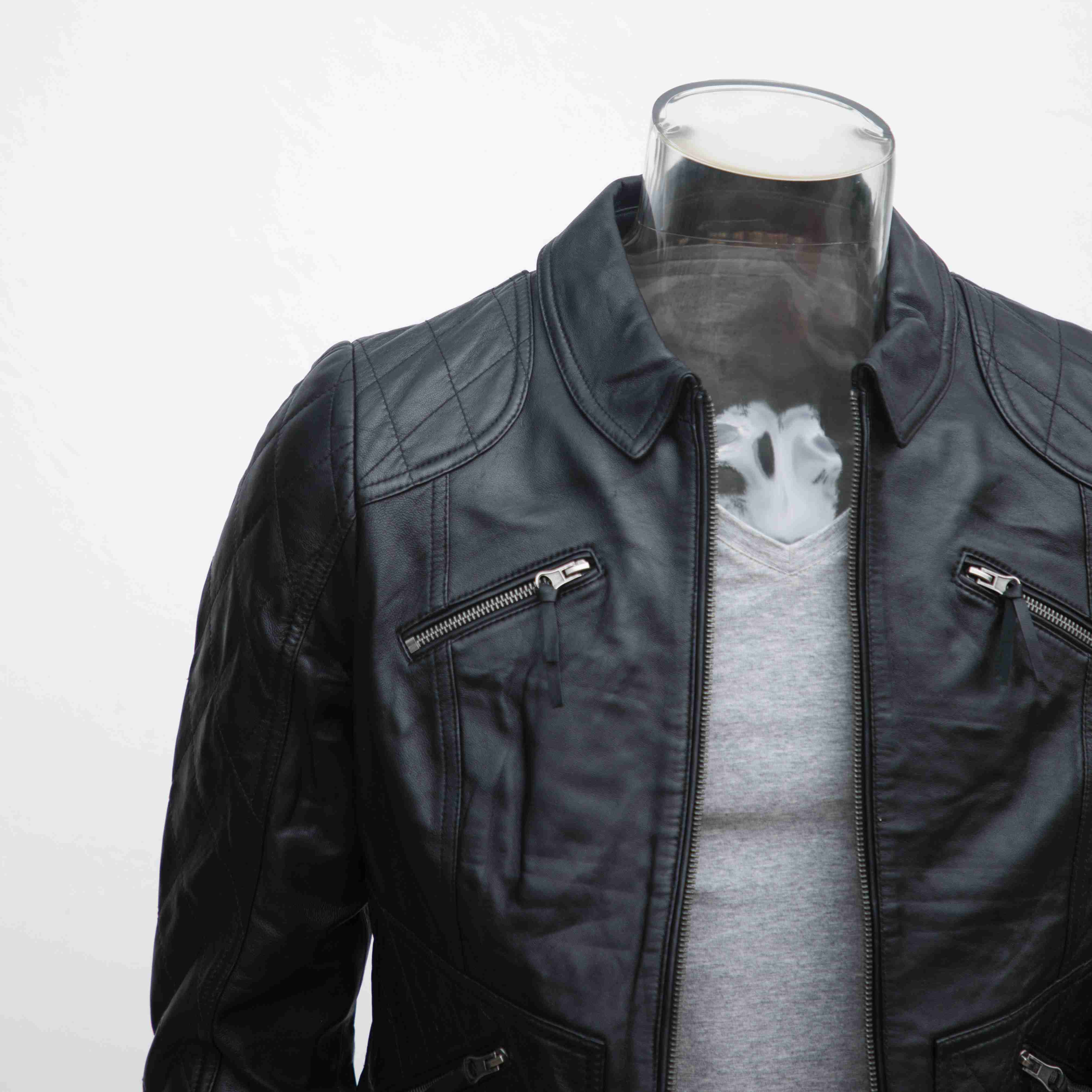 leather motor bike jacket