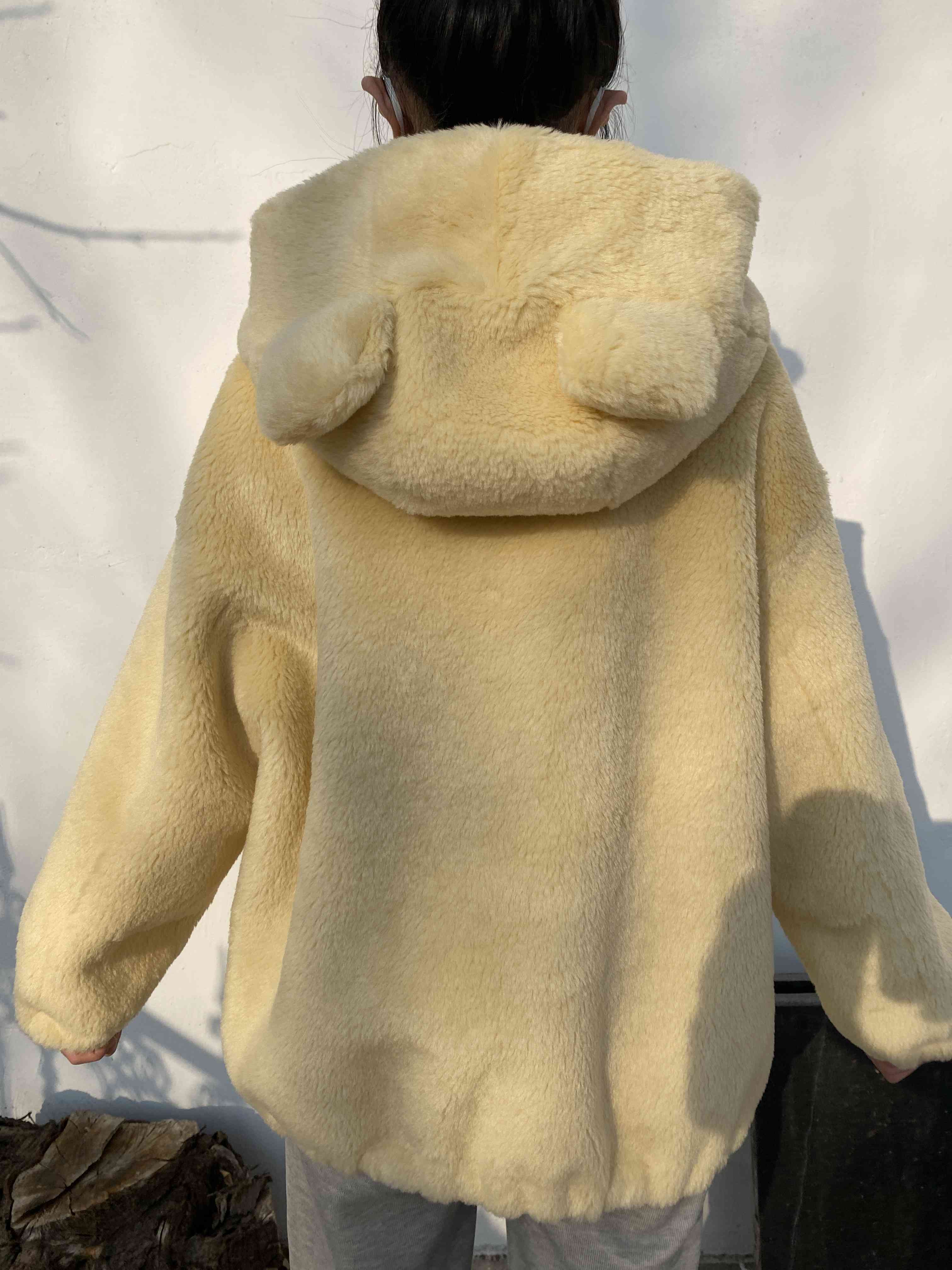 manteau en peluche pour femme