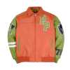 Men's Genuine Leather Jacket Custom Lambskin Leather Streetwear Rhinestone Embroidered Design Jacket
