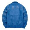 Custom Solid Graphic Design Embroidered Leather Bomber Jacket Lambskin Leather Jacket Manufacturer