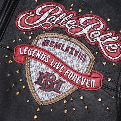 Men's Bomber Leather Jackets Complex Embroidery Design Lambskin Varsity Jacket Manufacturer