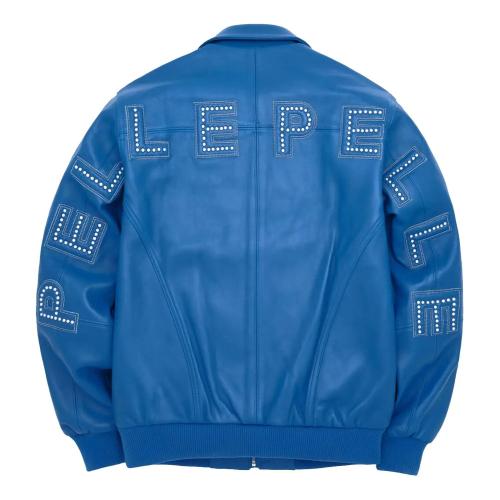Custom Vintage Leather Bomber Jacket Fall Winter Zipper Closure Lambskin Leather Jacket