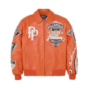 OEM Manufacturer Men's Lambskin Leather Varsity Jackets Embroidery Street Wear with Patchwork