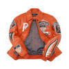 OEM Manufacturer Men's Lambskin Leather Varsity Jackets Embroidery Street Wear with Patchwork