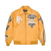 Custom Lambskin Leather Jacket Men OEM Embroidery Rhinestones Patches Sheepskin Varsity Bomber Jacket