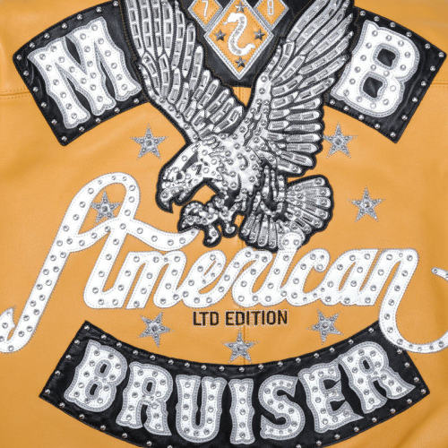 Custom Lambskin Leather Jacket Men OEM Embroidery Rhinestones Patches Sheepskin Varsity Bomber Jacket