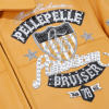 Custom Lambskin Leather Jacket Men OEM Embroidery Rhinestones Patches Sheepskin Varsity Bomber Jacket
