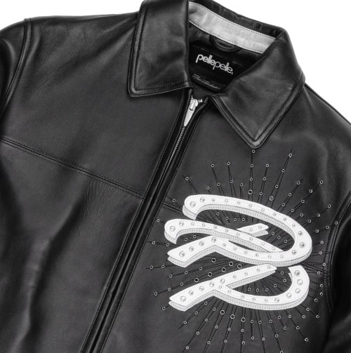Custom Pelle Pelle Style Men's Complex Embroidery Design Lambskin Bomber Varsity Leather Jackets Manufacturer