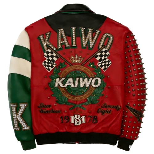 Custom Men's Lambskin Leather Varsity Jackets OEM Applique Embroidery Rhinestone Patchwork Jacket Manufacturer