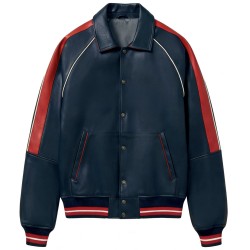 Custom Sheepskin Leather Men's Streetwear Bomber Jacket High Quality Aviator Jacket Manufacturer