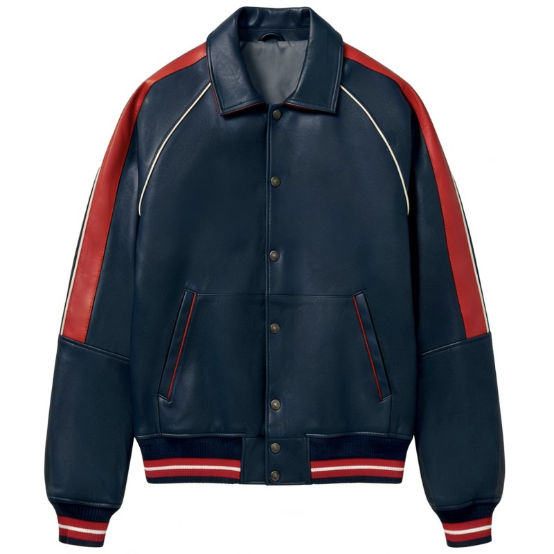 Custom Sheepskin Leather Men's Streetwear Bomber Jacket High Quality Aviator Jacket Manufacturer