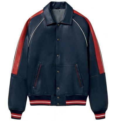 Custom Sheepskin Leather Men's Streetwear Bomber Jacket High Quality Aviator Jacket Manufacturer