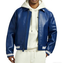 OEM AVIREX Style Lambskin Leather Aviator Jacket Custom Logo Patch Embroidery Genuine Leather Varsity Jacket Manufacturer