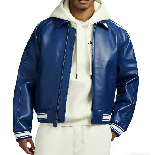 OEM AVIREX Style Lambskin Leather Aviator Jacket Custom Logo Patch Embroidery Genuine Leather Varsity Jacket Manufacturer