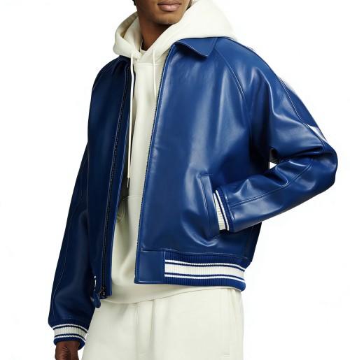 OEM AVIREX Style Lambskin Leather Aviator Jacket Custom Logo Patch Embroidery Genuine Leather Varsity Jacket Manufacturer