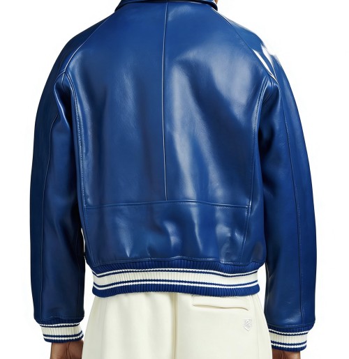 OEM AVIREX Style Lambskin Leather Aviator Jacket Custom Logo Patch Embroidery Genuine Leather Varsity Jacket Manufacturer