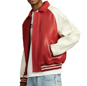 Custom Sheepskin Leather Men's Streetwear Bomber Jacket High Quality Aviator Jacket Manufacturer | Men's Leather Aviator Jackets | Danke Leather Garment Manufacturer