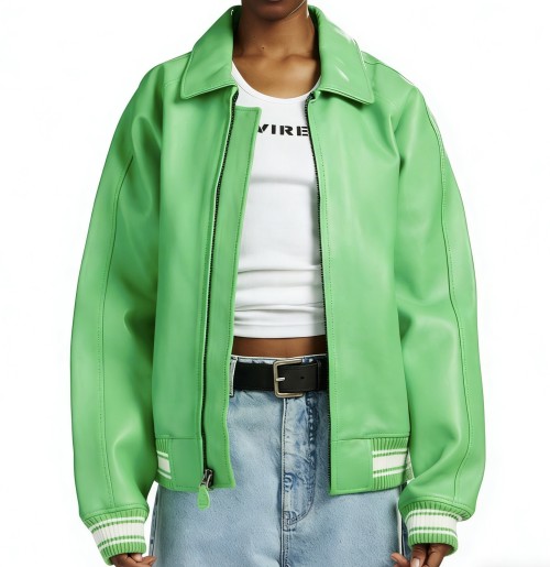 High Quality Custom Sheepskin Varsity Coats for Men OEM Lambskin Genuine Leather Jackets Outwear