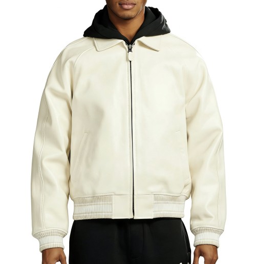 Factory Custom Sheepskin Varsity Coats for Men OEM Lambskin Genuine Leather Jackets Outwear