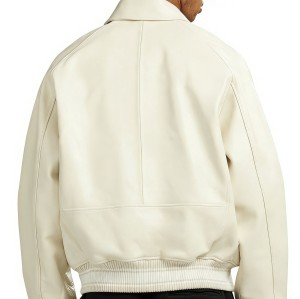 Factory Custom Sheepskin Varsity Coats for Men OEM Lambskin Genuine Leather Jackets Outwear