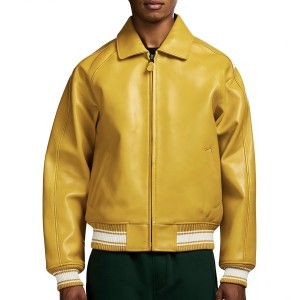 Custom AVIREX Style Lambskin Leather Jacket for Men OEM Logo Patch Embroidery  Varsity Jacket Manufacturer