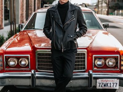High Quality Men Lamb Leather Jacket