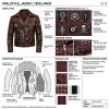 Leather Garments Manufacturer OEM Red Studded Leather Jacket Custom Punk Skull Embroidered Patch Biker Jacket for Men Wholesale