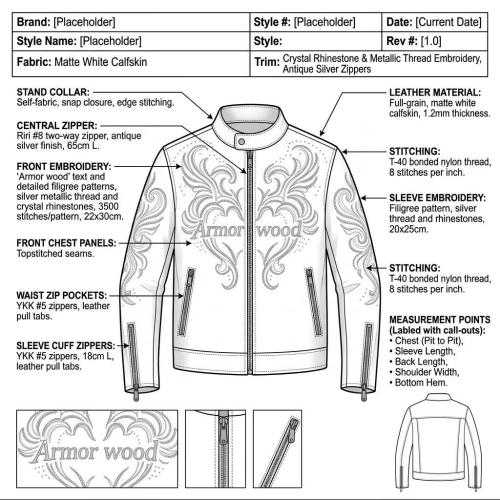 Water Repellent Lambskin Moto Racing Jacket 3D Rhinestone Embroidery Private Label Custom Brand Logo Streetwear