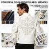 Water Repellent Lambskin Moto Racing Jacket 3D Rhinestone Embroidery Private Label Custom Brand Logo Streetwear