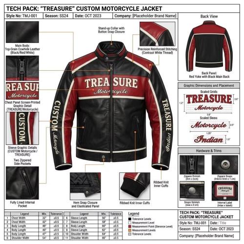 Custom Made Cowhide Riding Uniform Large Back Vintage Bike Applique Patch Vertical Sleeve Letter Embroidery For Motorsport Team Supply