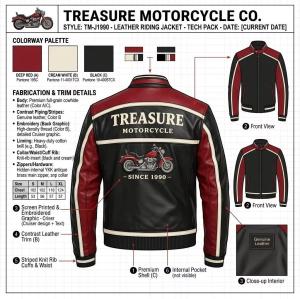 Custom Made Cowhide Riding Uniform Large Back Vintage Bike Applique Patch Vertical Sleeve Letter Embroidery For Motorsport Team Supply