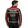 Custom Made Cowhide Riding Uniform Large Back Vintage Bike Applique Patch Vertical Sleeve Letter Embroidery For Motorsport Team Supply