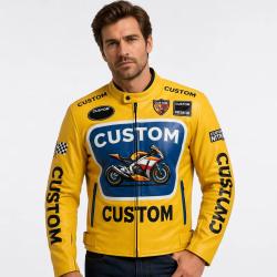 Bespoke Made Sheepskin Racing Uniform Large Printed Front Badge Multi Racing Badge Patches Superbike Graphic For Motorsport Merchandise Supply