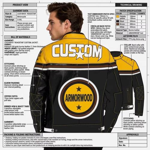 Bespoke Custom Two Tone Top Grain Cowhide Racing Uniform Large Circular Star Applique Graphic Multi Contour Patches For High Street Brand Bulk Supply