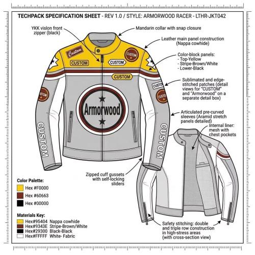 Bespoke Custom Two Tone Top Grain Cowhide Racing Uniform Large Circular Star Applique Graphic Multi Contour Patches For High Street Brand Bulk Supply